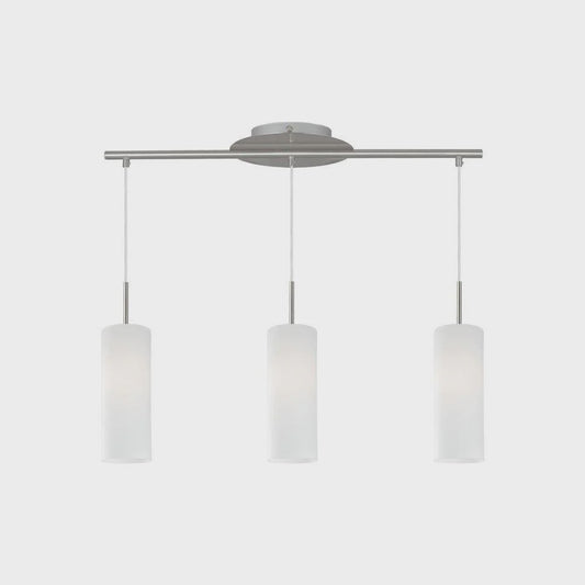 Troy 3 Light Pendant Satin Nickel & White - 85978 - ARCK Electrical Wholesale Supplies