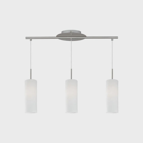 Troy 3 Light Pendant Satin Nickel & White - 85978 - ARCK Electrical Wholesale Supplies