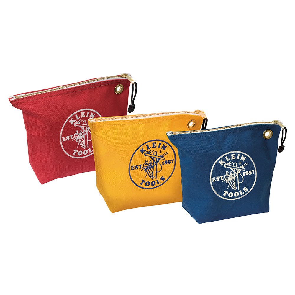Klein Tools Zipper Bags, Assorted Canvas Tool Pouches, 3-Pack- A-5539CPAK