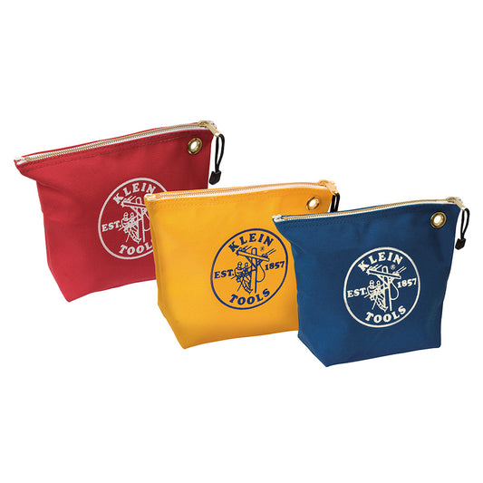 Klein Tools Zipper Bags, Assorted Canvas Tool Pouches, 3-Pack- A-5539CPAK