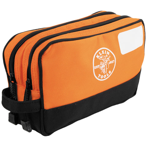 Klein Tools Double Zipper Bag, 10 x 6-Inch, Orange- A-55582