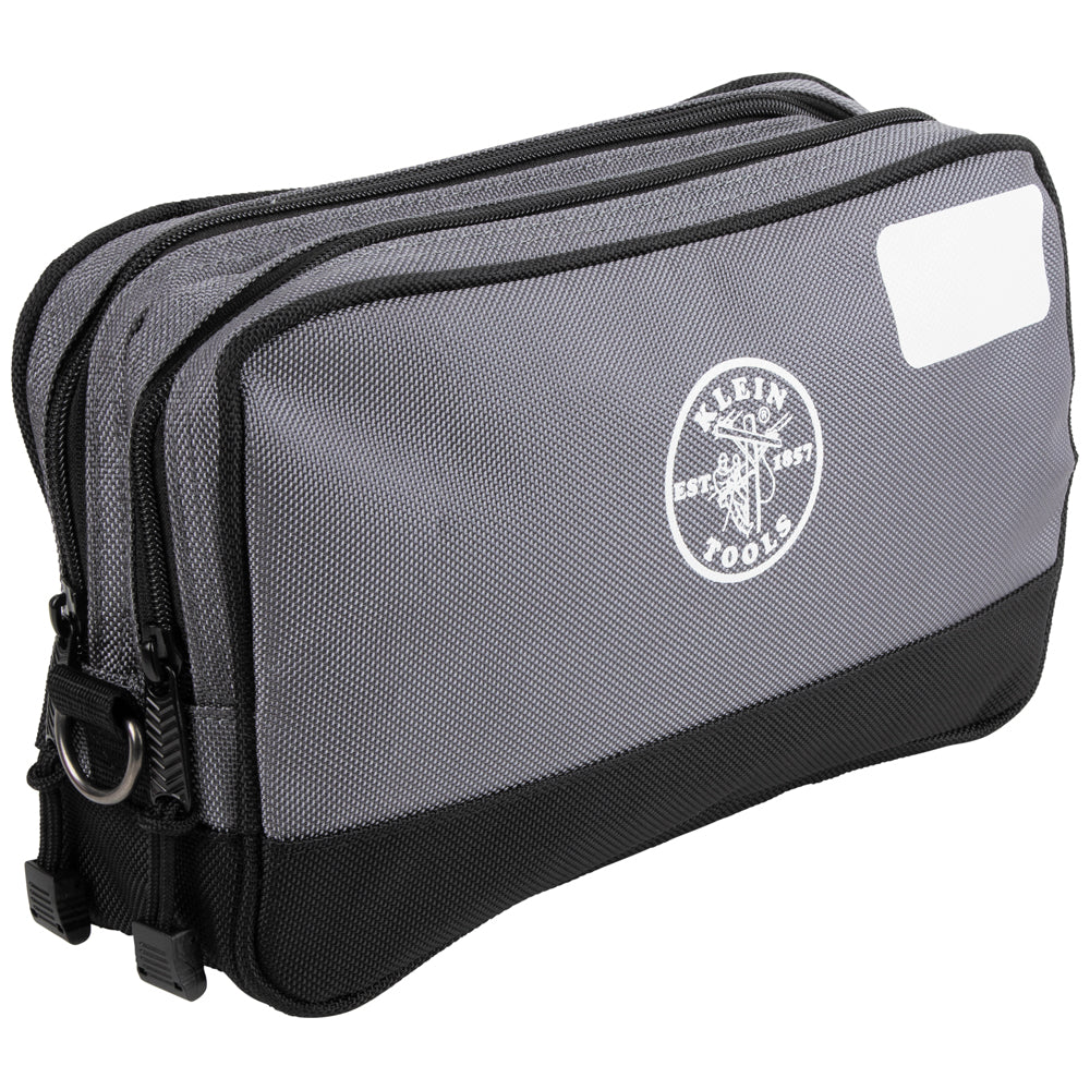 Klein Tools Double Zipper Bag, 12 x 7-Inch, Gray- A-55583