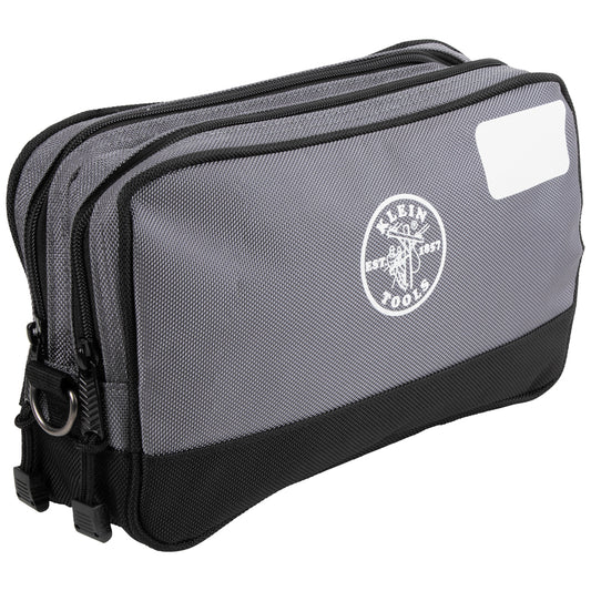Klein Tools Double Zipper Bag, 12 x 7-Inch, Gray- A-55583