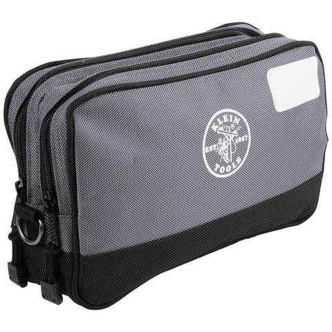 Klein Tools Double Zipper Bag, 12 x 7-Inch, Gray- A-55583