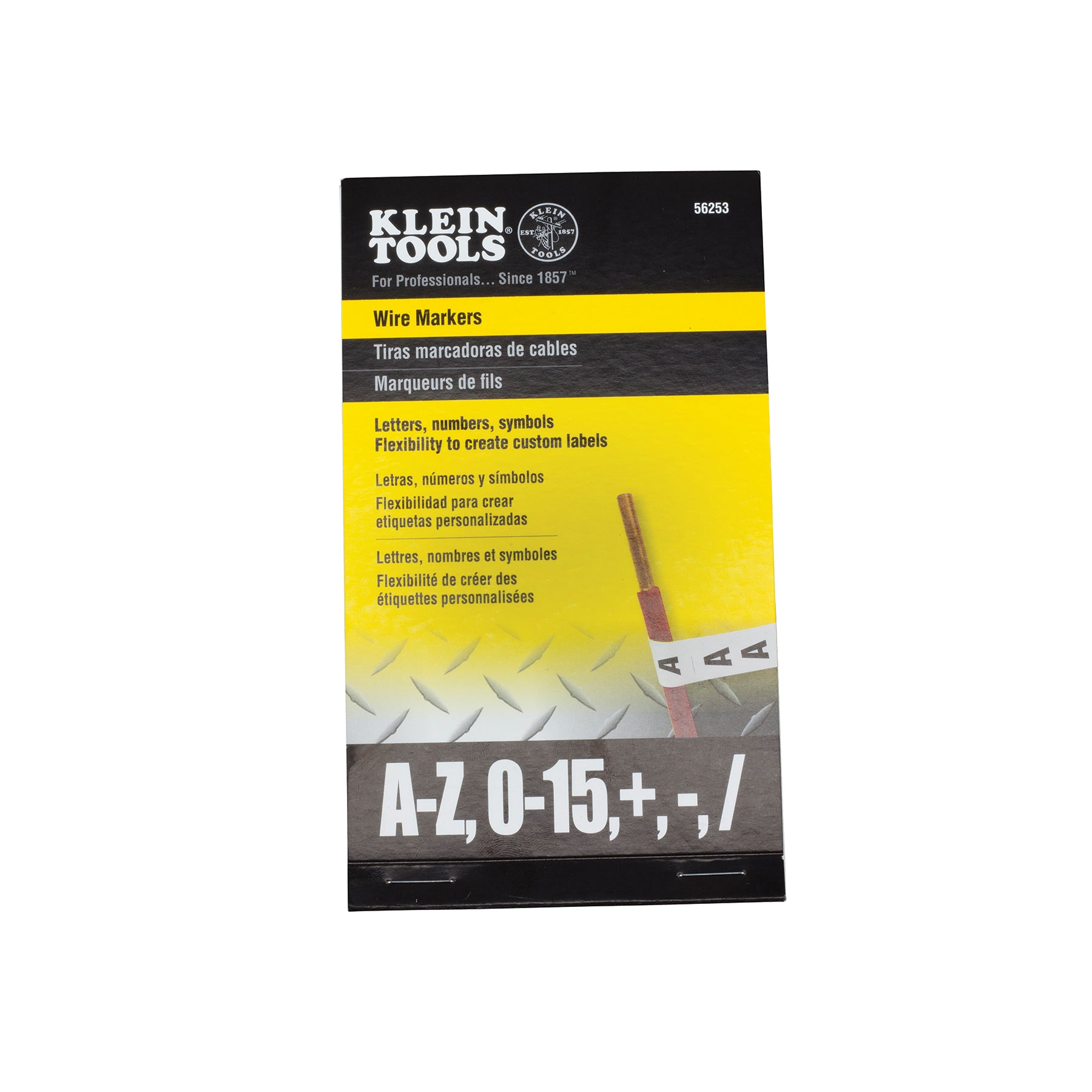 WIRE MARKER BOOK BLK LETTERS, NO.S, SYMB