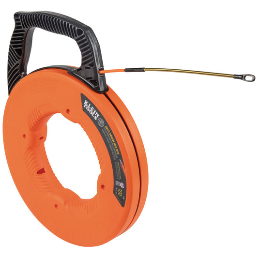 Klein Tools Multi-Groove Fiberglass Fish Tape with Spiral Steel Leader,- A-56380