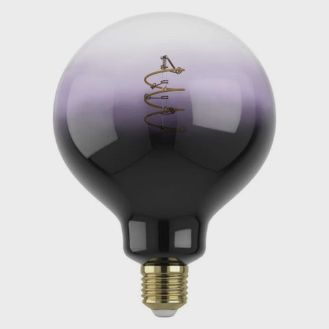 Filament Dimmable LED G125 Globe Bulb 240V 4W ES Purple Transparent Glass 1800K - 12557 - ARCK Electrical Wholesale Supplies