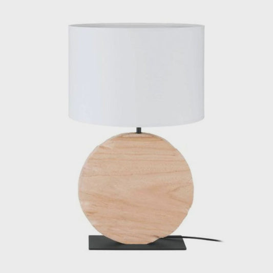 Contessore Table Lamp H635mm Black Steel Brown Wood - 39916N - ARCK Electrical Wholesale Supplies