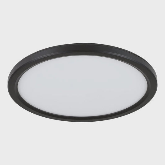 Romeo 500mm Dimmable LED Oyster Light Black 40W TRI Colour - 206355 - ARCK Electrical Wholesale Supplies