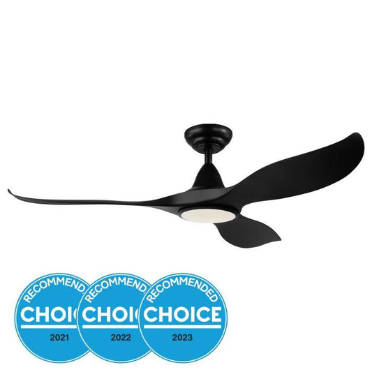 Noosa 52 DC Fan 18W LED Tri-Col Blk - 202969