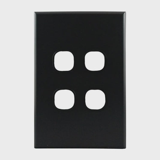 Grid Plate 4 Gang – MATTE BLACK PB4MB-L - ARCK Electrical Wholesale Supplies