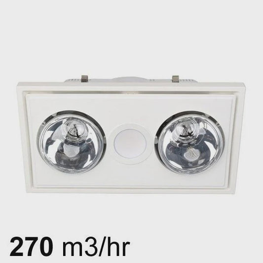 Mercator Midas Duo Exhaust Fan + Heat + Light in White - BS132ESWWH - ARCK Electrical Wholesale Supplies