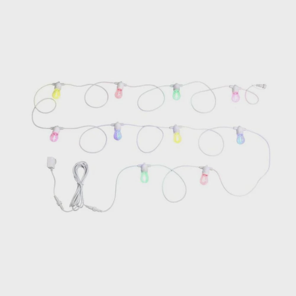 Festoon Solar 10 Lights 12V L13000mm White Plastic RGB - 205897N - ARCK Electrical Wholesale Supplies