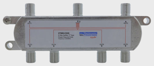 6 Way Splitter 'F' Type 5-2400MHz - 07MM-ES06 - ARCK Electrical Wholesale Supplies