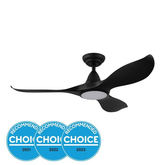 Noosa 46 DC Fan 18W LED Tri-Col Blk - 204802