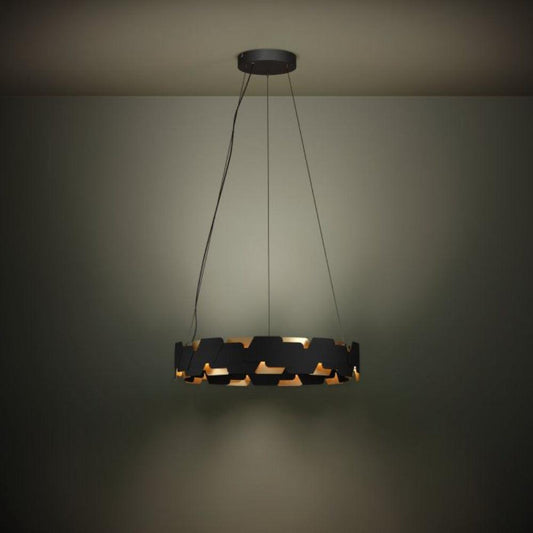 Altagracia LED Pendant 2 Lights Black / Gold Steel 3000K - 390031