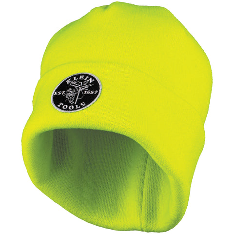 Klein Tools 60568 Heavy Knit Hat Hi-Vis Yellow Patch Logo