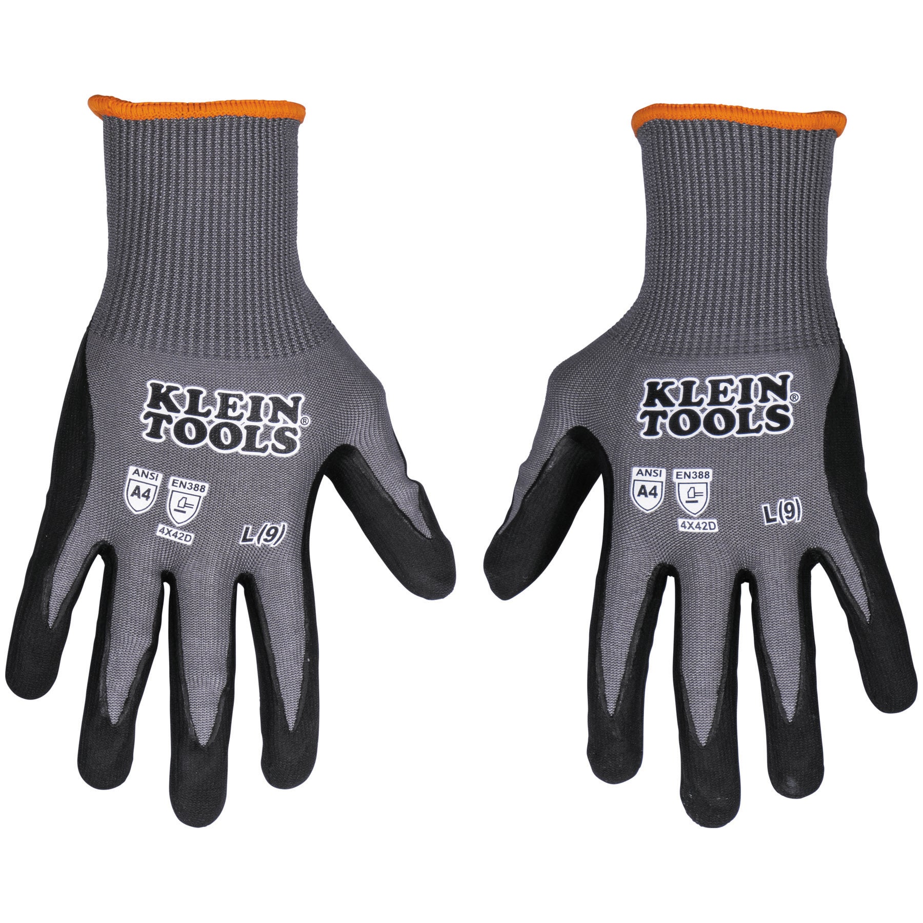 Klein Tools 60589 Cut Resistant Lvl4 Knit Dipped Glove Lrg