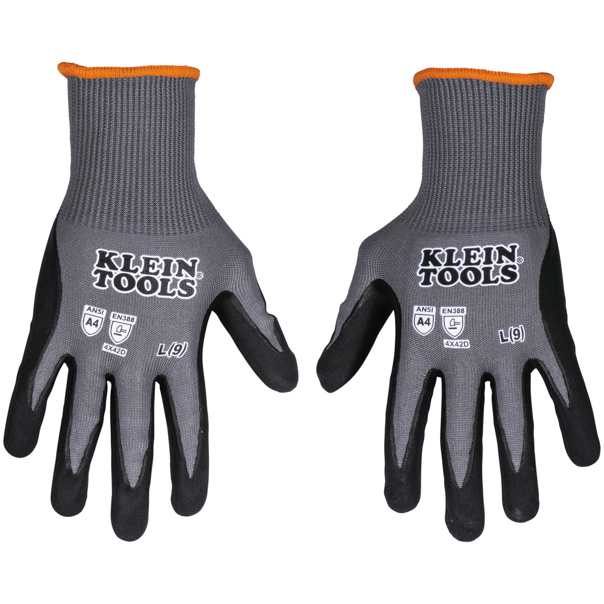 Klein Tools 60589 Cut Resistant Lvl4 Knit Dipped Glove Lrg