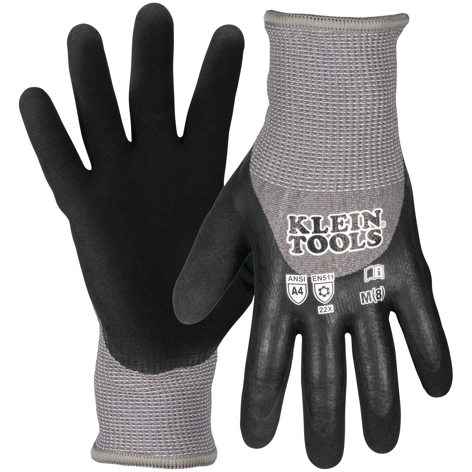 Klein Tools 60838 Cut 4 Winter Knit Dip Glove Med