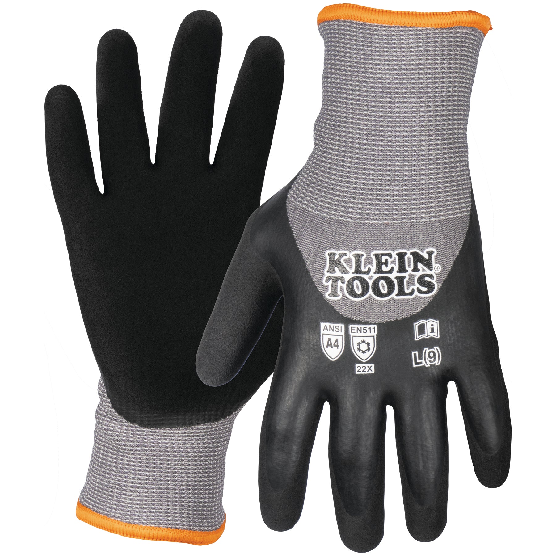 Klein Tools 60839 Cut 4 Winter Knit Dip Glove Lrg