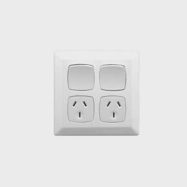 Clipsal Prestige Double Powerpoint - P2025/2-WE - ARCK Electrical Wholesale Supplies