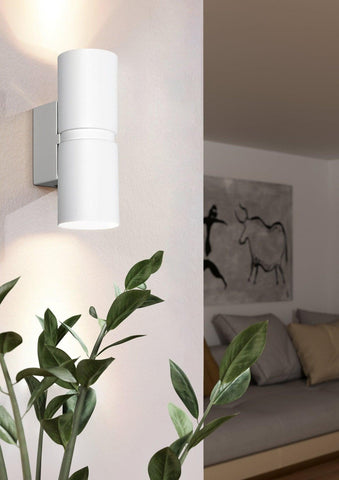 Passa 2 Up and Down LED Wall Light 2x5W 4000K White Steel - 205319
