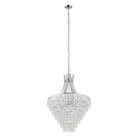 Beires Crystal Pendant 10 Lights Chrome Steel Brilliant Glass - 390264
