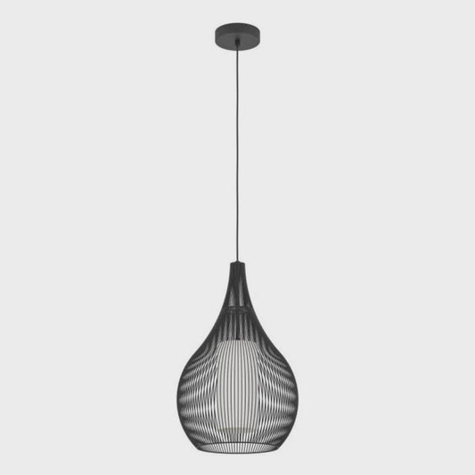 RAZONI Pendant Light Black Steel Black Glass - 900828N - ARCK Electrical Wholesale Supplies