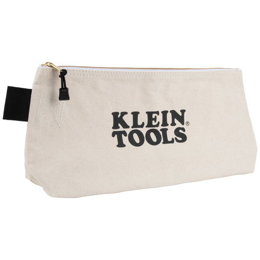 Klein Tools Zipper Bag, Extra-Long Canvas Tool Pouch, 16-Inch, Natural- A-62042