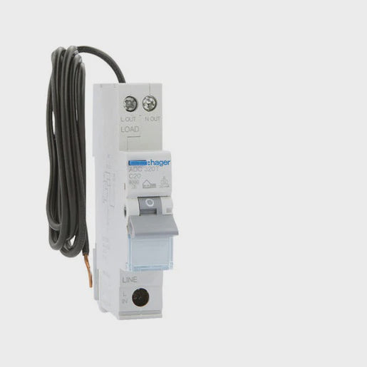 Hager Single Pole RCBO 6kA- 16A C- Curve - HAGADC916T
