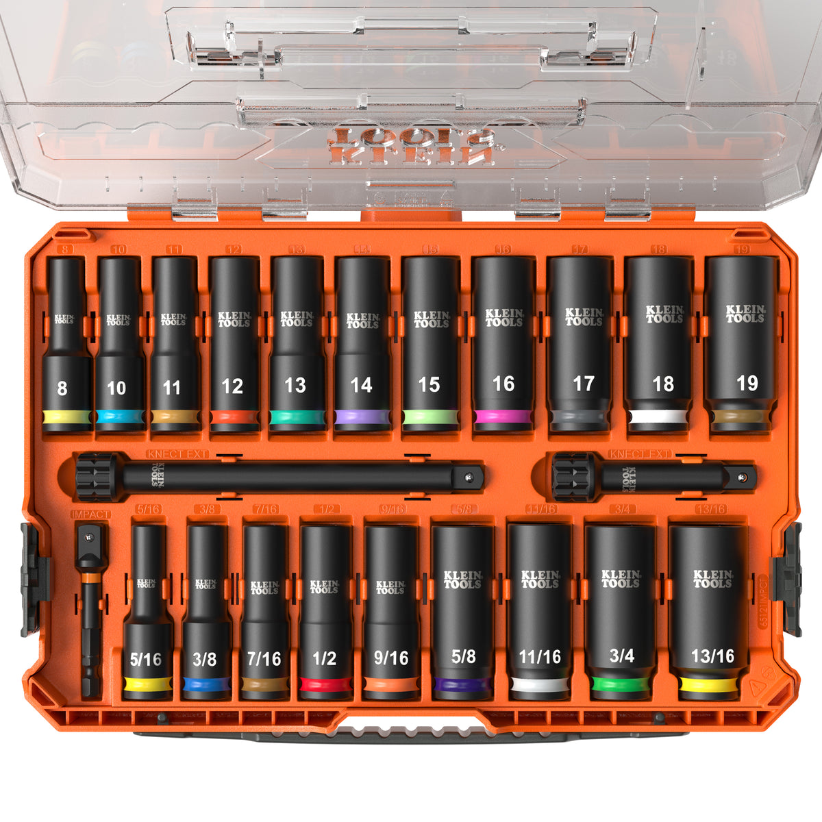 Klein Tools KNECT™ Deep-Well 3/8-Inch Drive Socket Set, SAE and- A-65121IMPCT