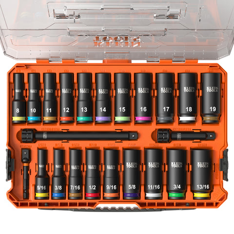 Klein Tools KNECT™ Deep-Well 3/8-Inch Drive Socket Set, SAE and- A-65121IMPCT