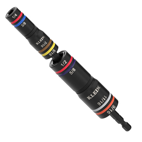Klein Tools Quad-8 Deep-Well Heavy-Duty Impact Flip Sockets, SAE,- A-652QS