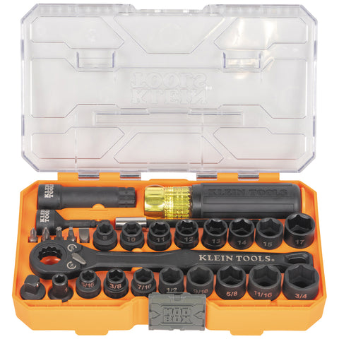 Klein Tools KNECT™ Essential Pass Through Impact Socket Set, SAE,- A-65400KNECT