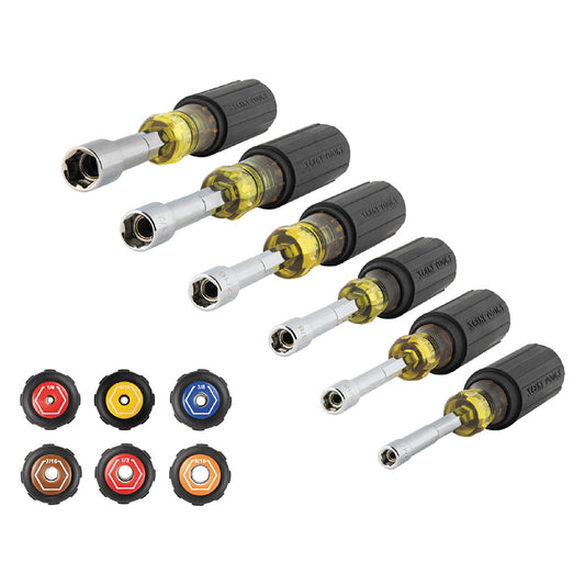 Klein Tools Color-Coded Hollow-Shaft Heavy-Duty Nut Driver Set, 6-Piece- A-65456