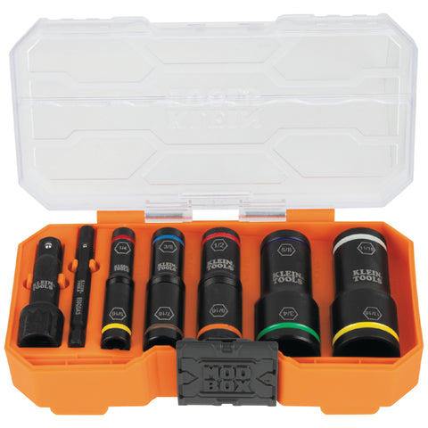 Klein Tools 65618 Knect Impct Rtd Hd Deep Well Flp Skt Set
