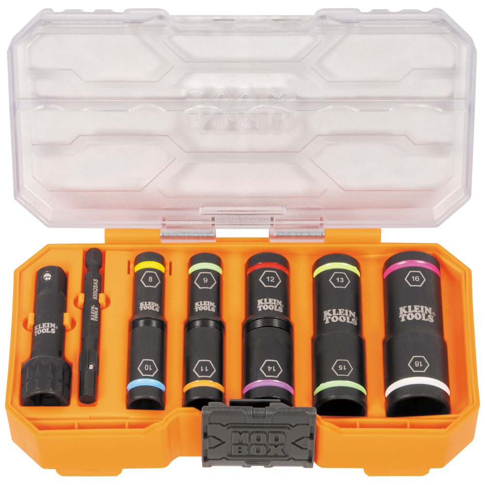 Klein Tools KNECT™ Flip-10 Heavy Duty Flip Impact Socket Set, Metric,- A-65619