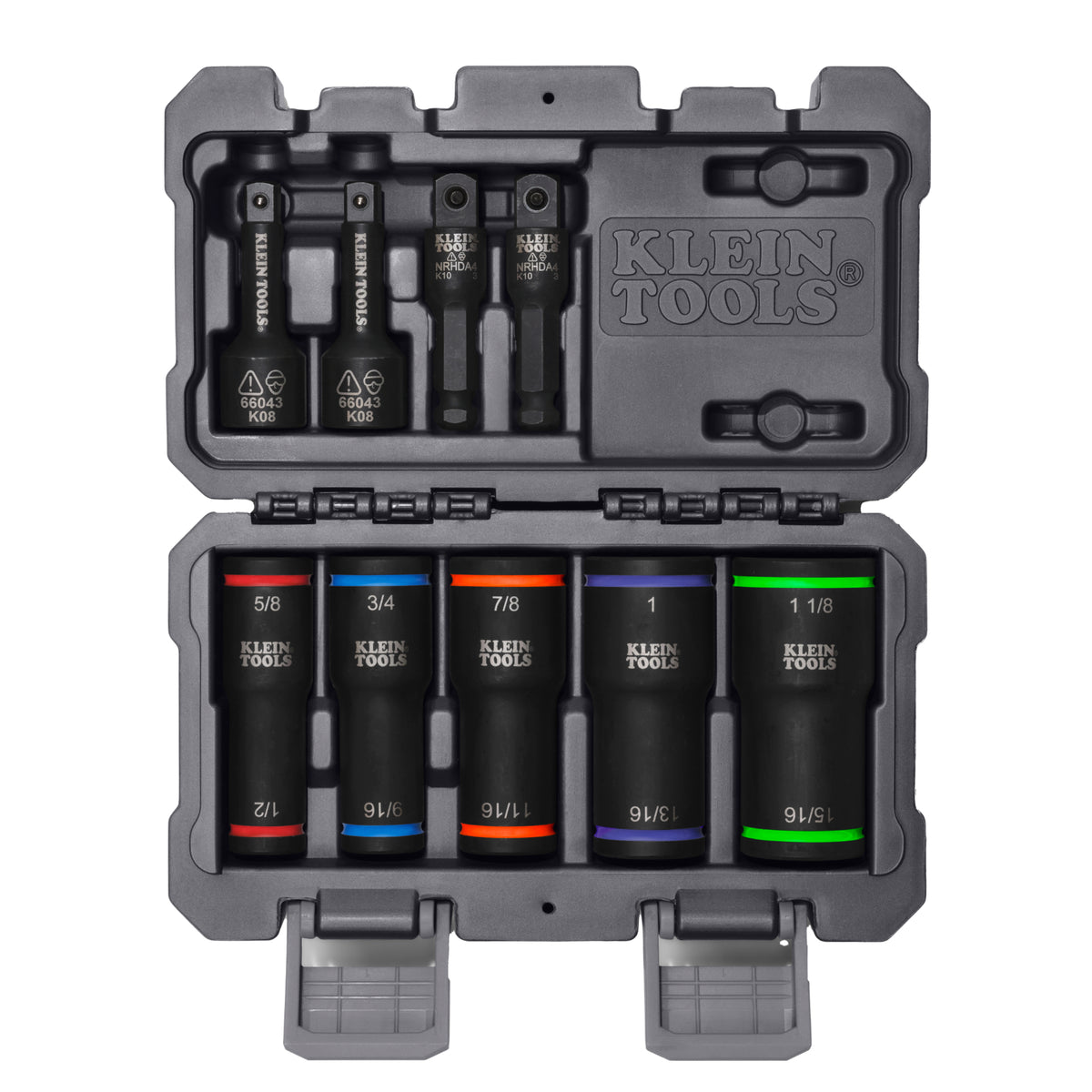 Klein Tools 2-in-1 Impact Flip Socket Set, 5-Piece- A-66055