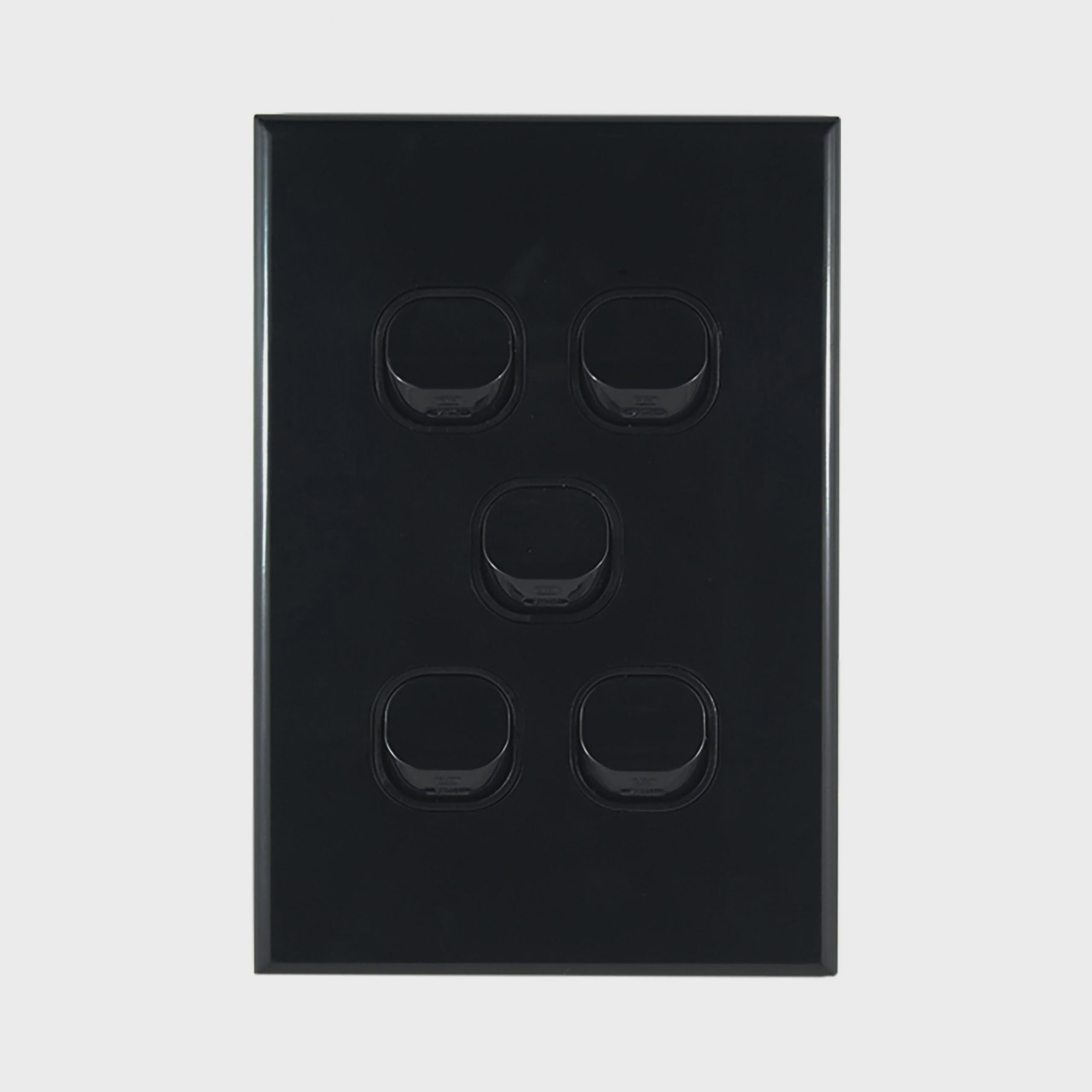 Light Switch 5 Gang – VERTICAL BLACK - LS105VB-L - ARCK Electrical Wholesale Supplies