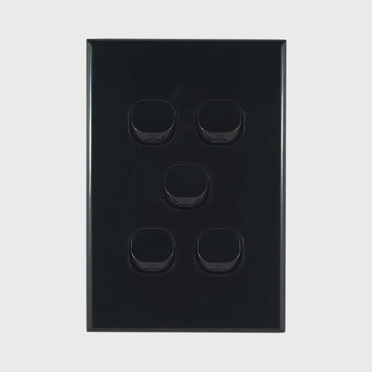 Light Switch 5 Gang – VERTICAL BLACK - LS105VB-L - ARCK Electrical Wholesale Supplies