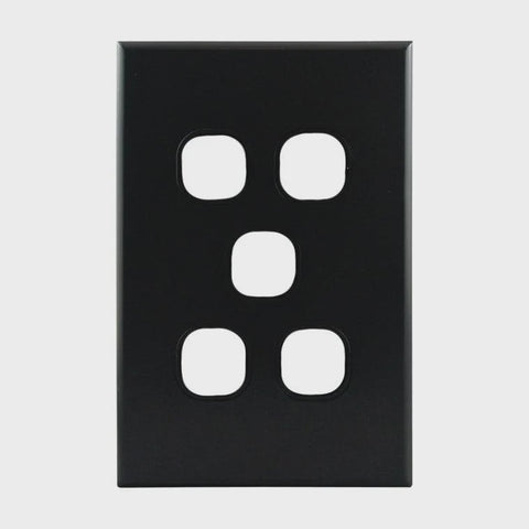 Grid Plate 5 Gang – MATTE BLACK PB5MB-L - ARCK Electrical Wholesale Supplies