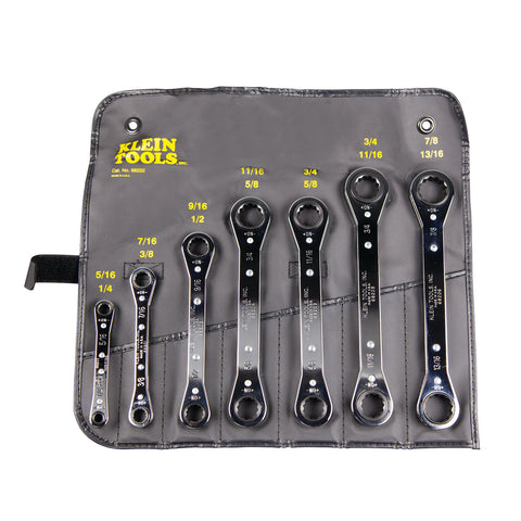 Klein Tools 68222 Ratcheting Box Wrench Set 7-Pc W/ Pouch