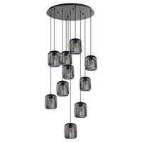 ROMAZZINA Cluster Pendant 10 Lights Black Steel - 205648N
