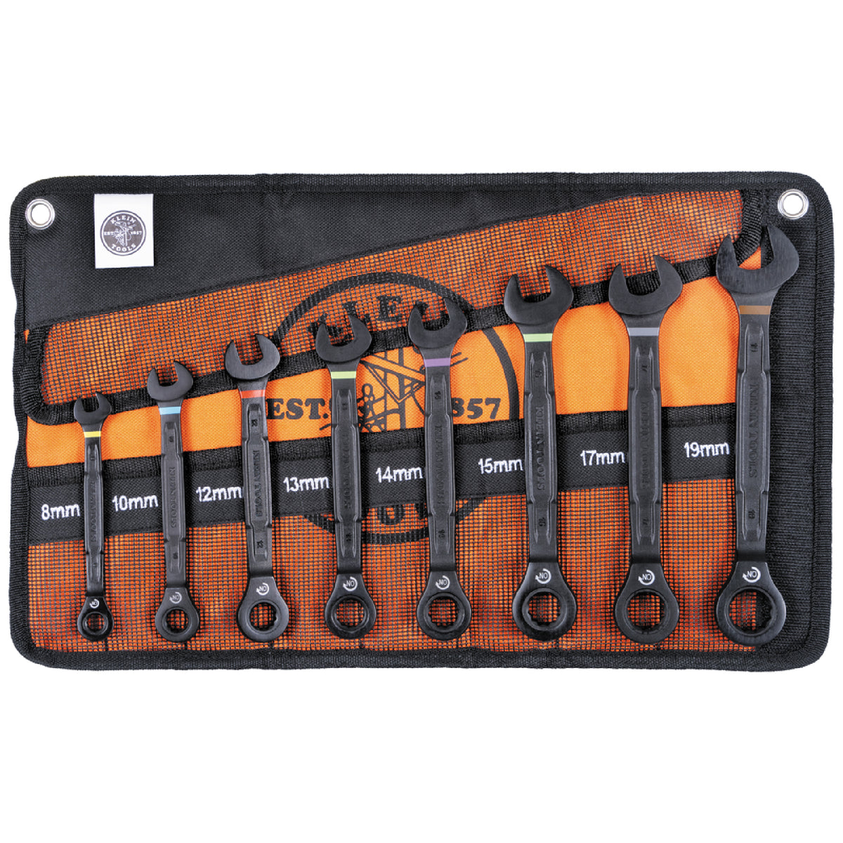 Klein Tools 69408MG 8Pc Ratcheting Combo Wrench Set-Metric