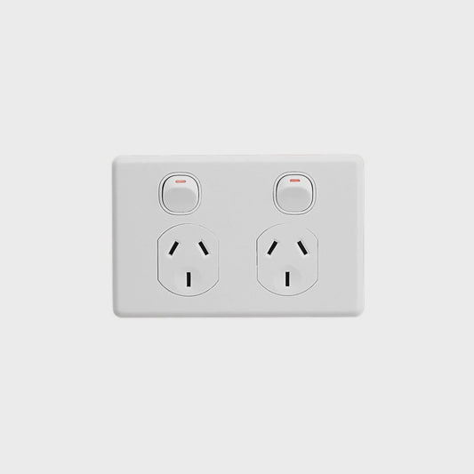 Clipsal Classic Double Powerpoint Double Pole - C2025D-WE - ARCK Electrical Wholesale Supplies