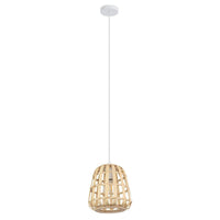 MONTEZUELO Pendant Light White Steel Natural Wood - 390152N