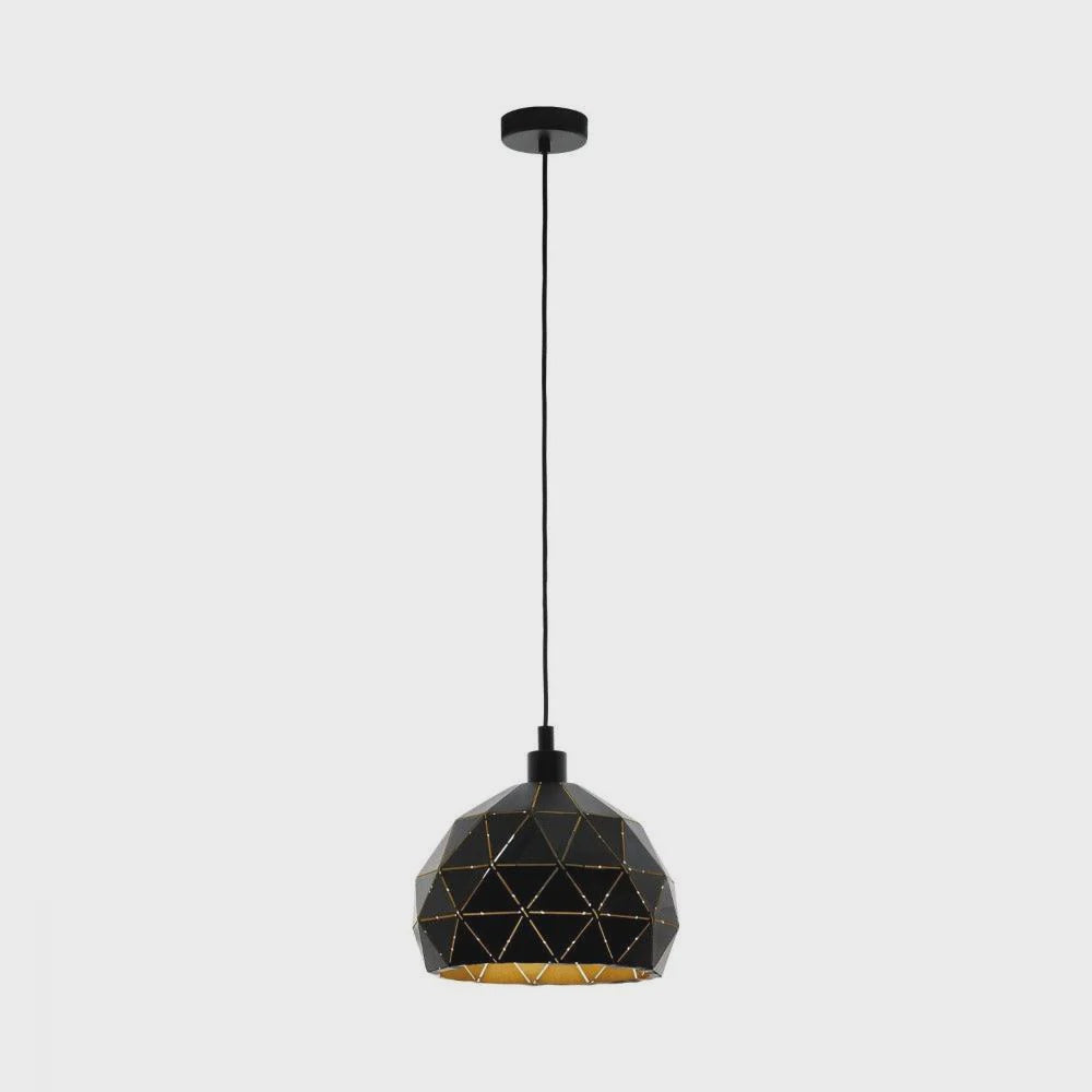 Roccaforte 1 Light Pendant Black & Gold 400mm - 97841N - ARCK Electrical Wholesale Supplies