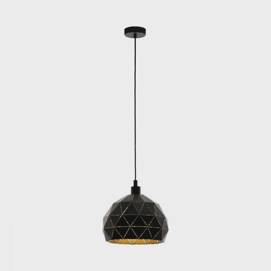 Roccaforte 1 Light Pendant Black & Gold 400mm - 97841N - ARCK Electrical Wholesale Supplies