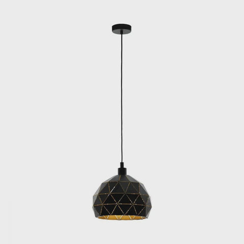 Roccaforte 1 Light Pendant Black & Gold 400mm - 97841N - ARCK Electrical Wholesale Supplies